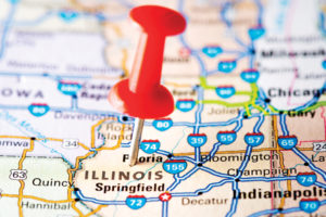 USA states on map: Illinois