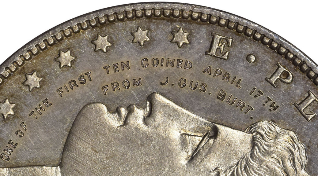 1885-CC $1 Morgan Silver Dollar Miles Standish Signature Label NGC MS67